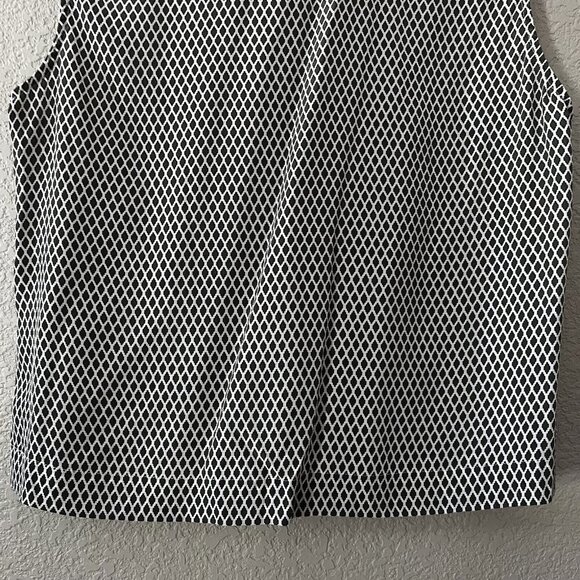 Equipment Femme Womens Blouse Box Sleevless Black White Size M - Picture 9 of 12